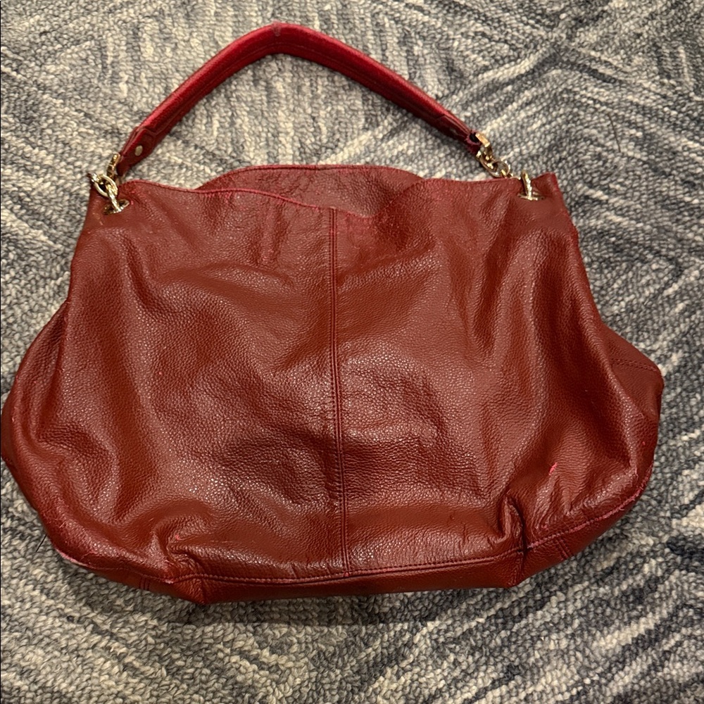 Elegant Red Leather Women's Bag